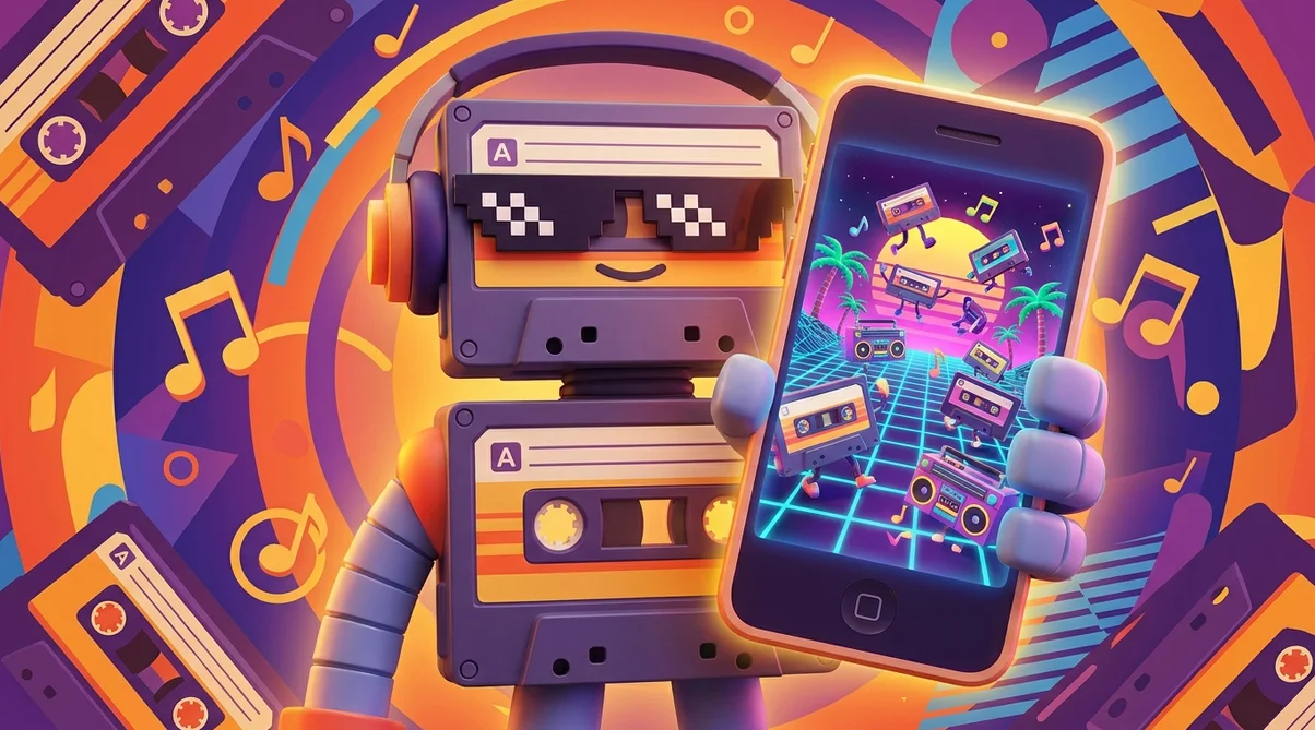 Retro Tapes in a mobile browser